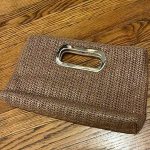 Woven Clutch with Gold Accent